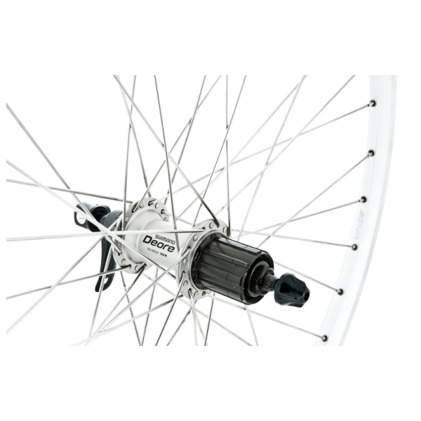 Hinterrad 26" MTB, Felge silber, Deore - Nabe silber,  8/9-fach